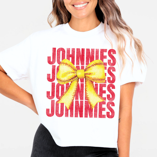 JYAA: Johnnies Softball Bow *distressed* Women's T-Shirt