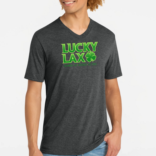 LuckyLax: Triblend Short Sleeve V-Neck T-Shirt