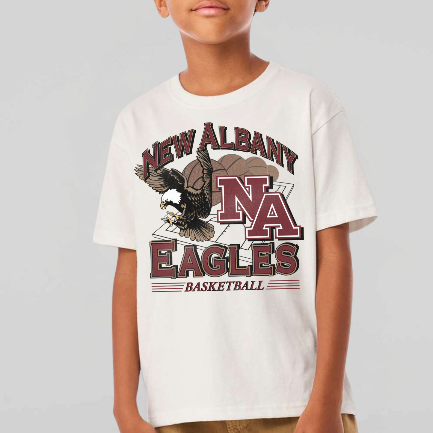NAGTB: New Albany Basketball Vintage Graphic 6oz Heavyweight T-Shirt