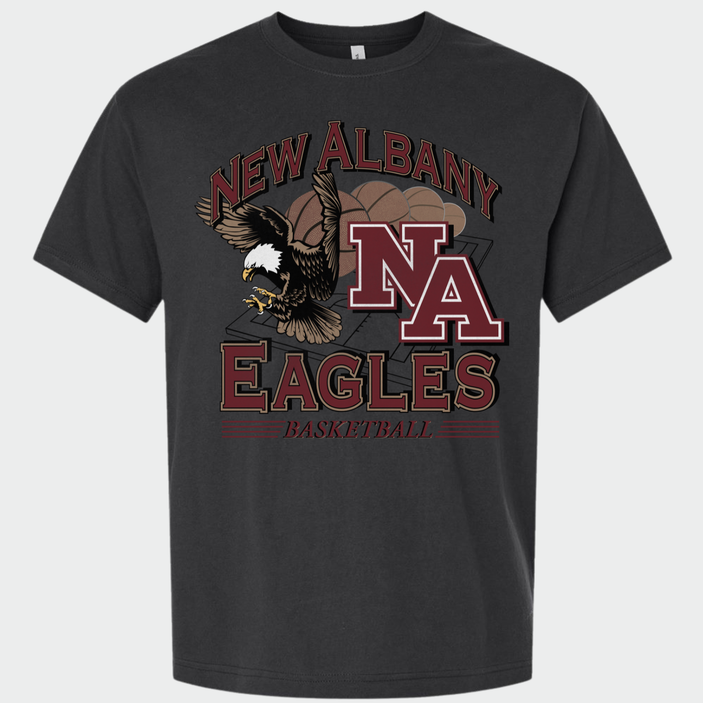 NAGTB: New Albany Basketball Vintage Graphic 6oz Heavyweight T-Shirt