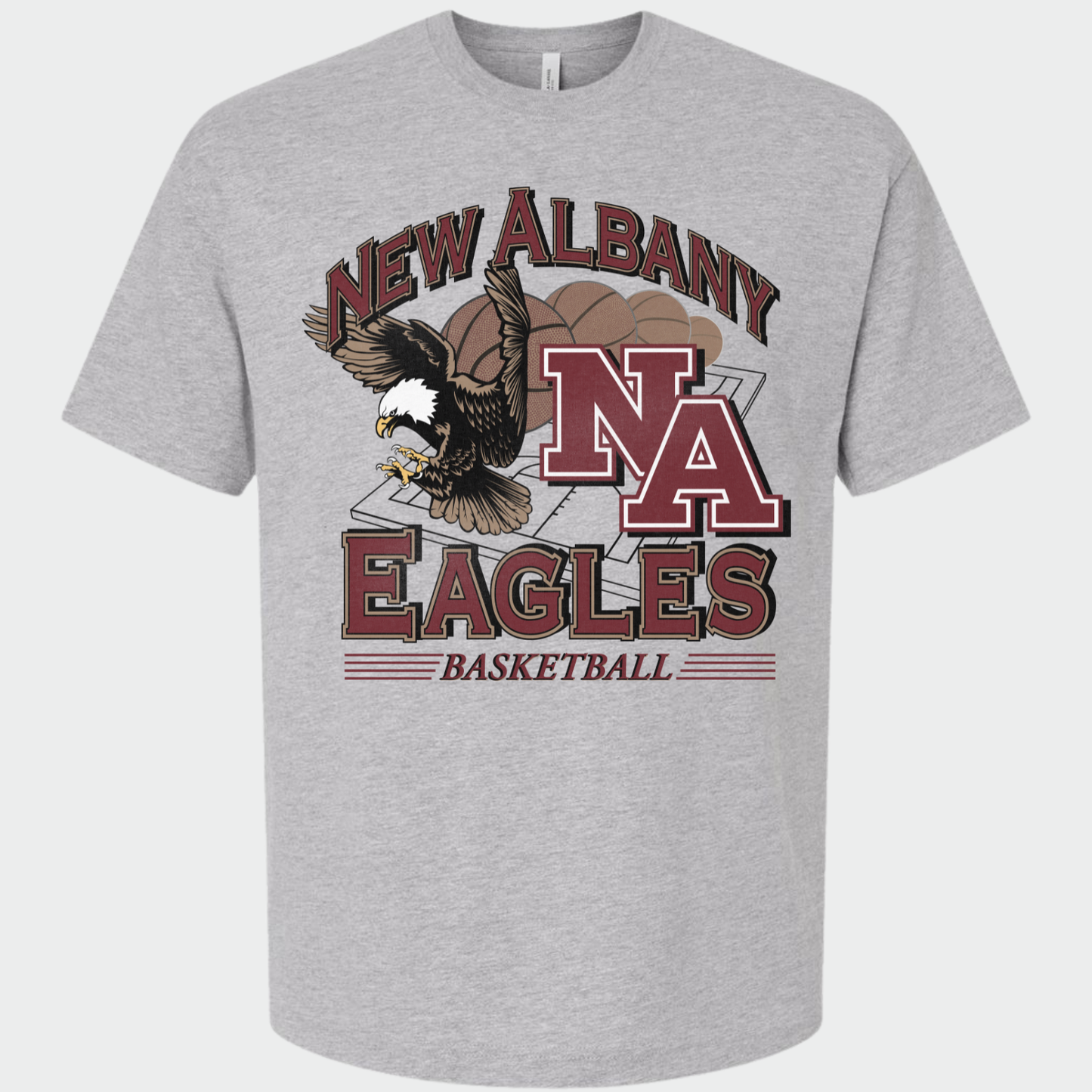NAGTB: New Albany Basketball Vintage Graphic 6oz Heavyweight T-Shirt