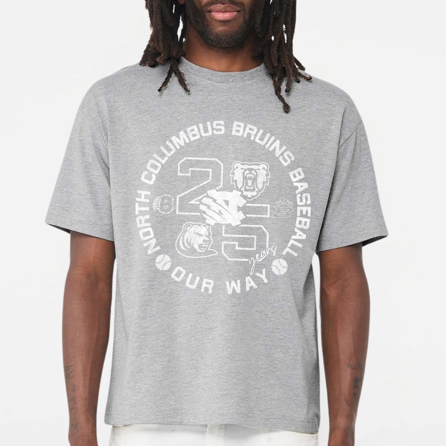 BRUINS: 25th Anniversary 6oz Heavyweight T-Shirt *Distressed Graphic*