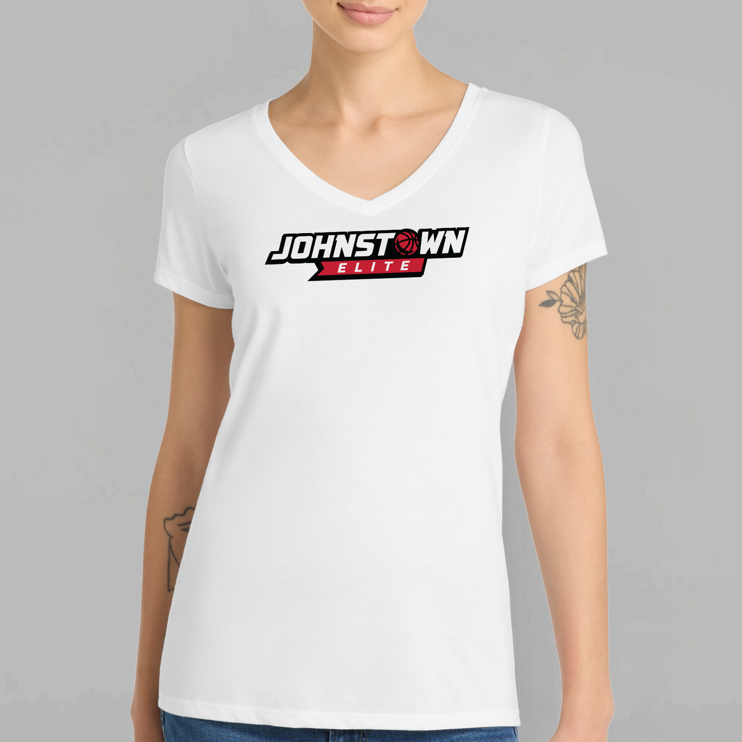 JEB: Johnstown Elite Basketball Women's Blended Short Sleeve V-Neck T-Shirt