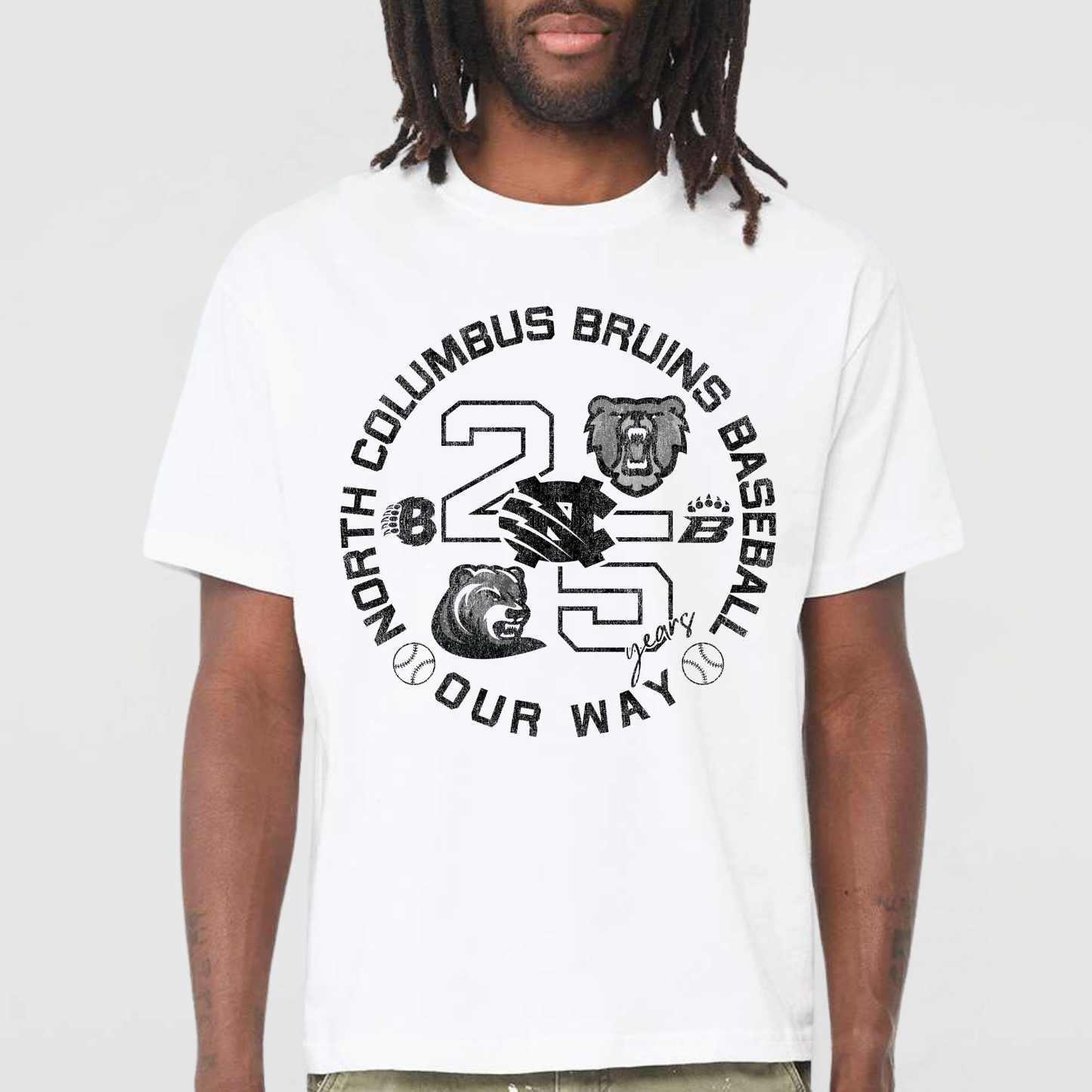 BRUINS: 25th Anniversary 6oz Heavyweight T-Shirt *Distressed Graphic*