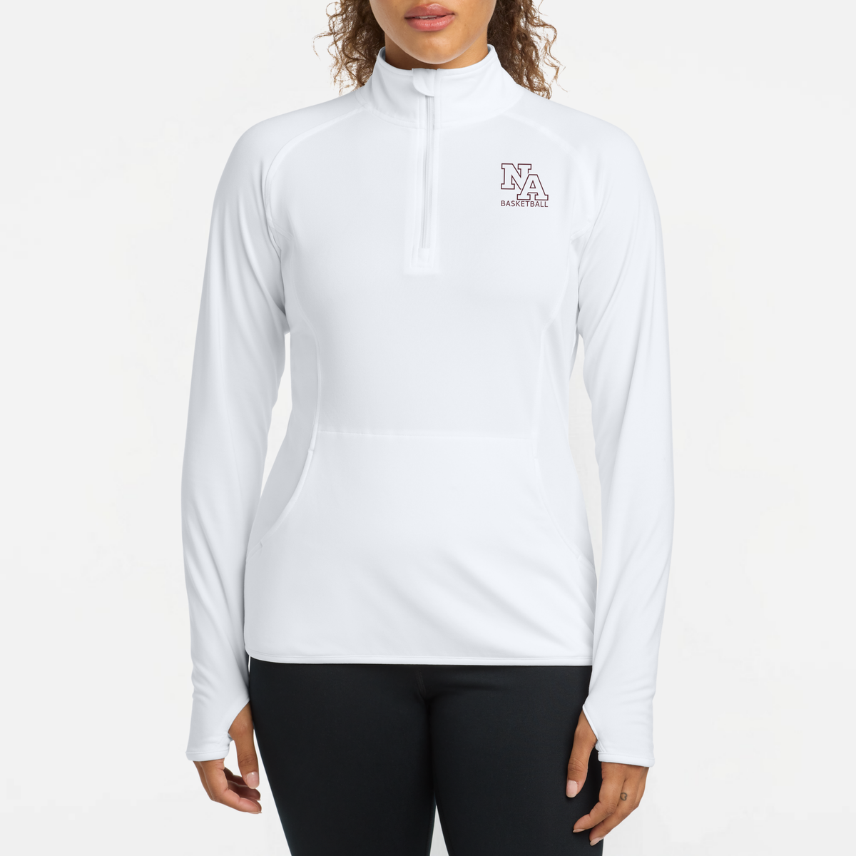 NAGTB: NA Basketball, Embroidered, Women's Stretch Quarter-Zip