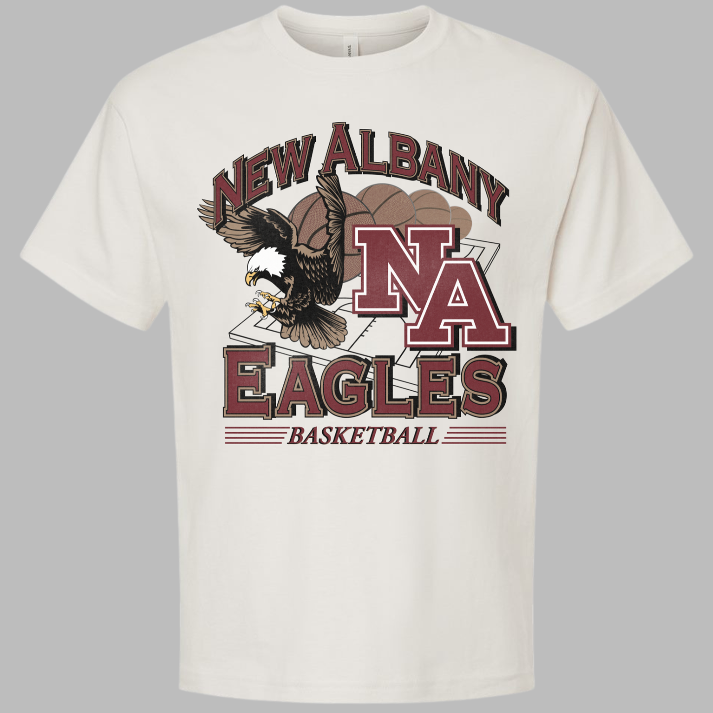 NAGTB: New Albany Basketball Vintage Graphic 6oz Heavyweight T-Shirt
