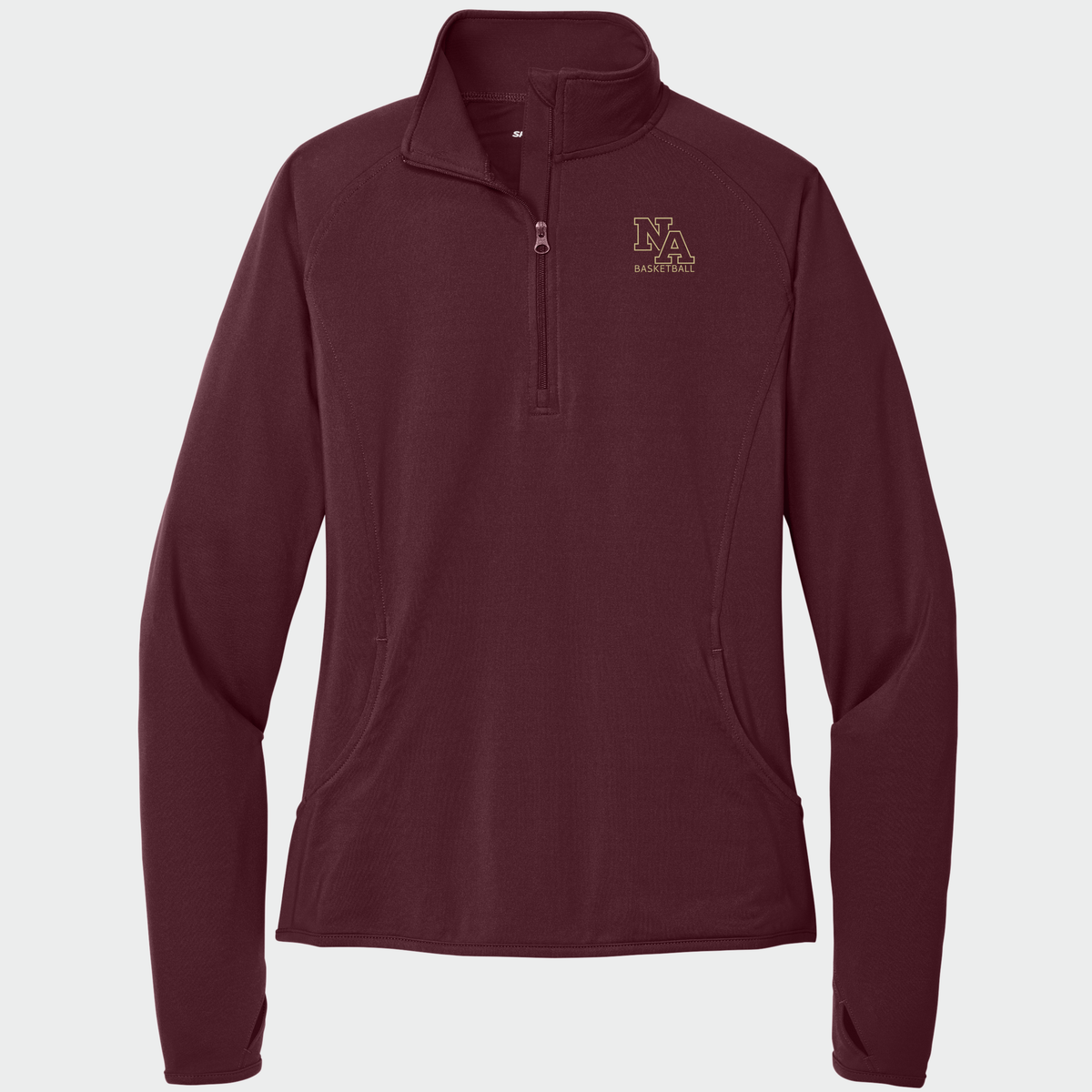 NAGTB: NA Basketball, Embroidered, Women's Stretch Quarter-Zip