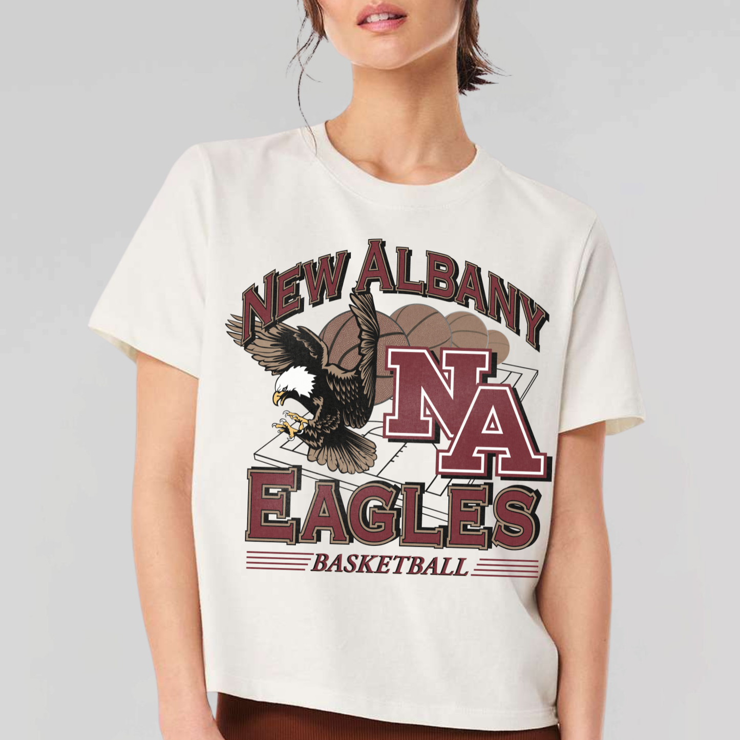 NAGTB: New Albany Basketball Vintage Graphic Women's 6oz Heavyweight T-Shirt