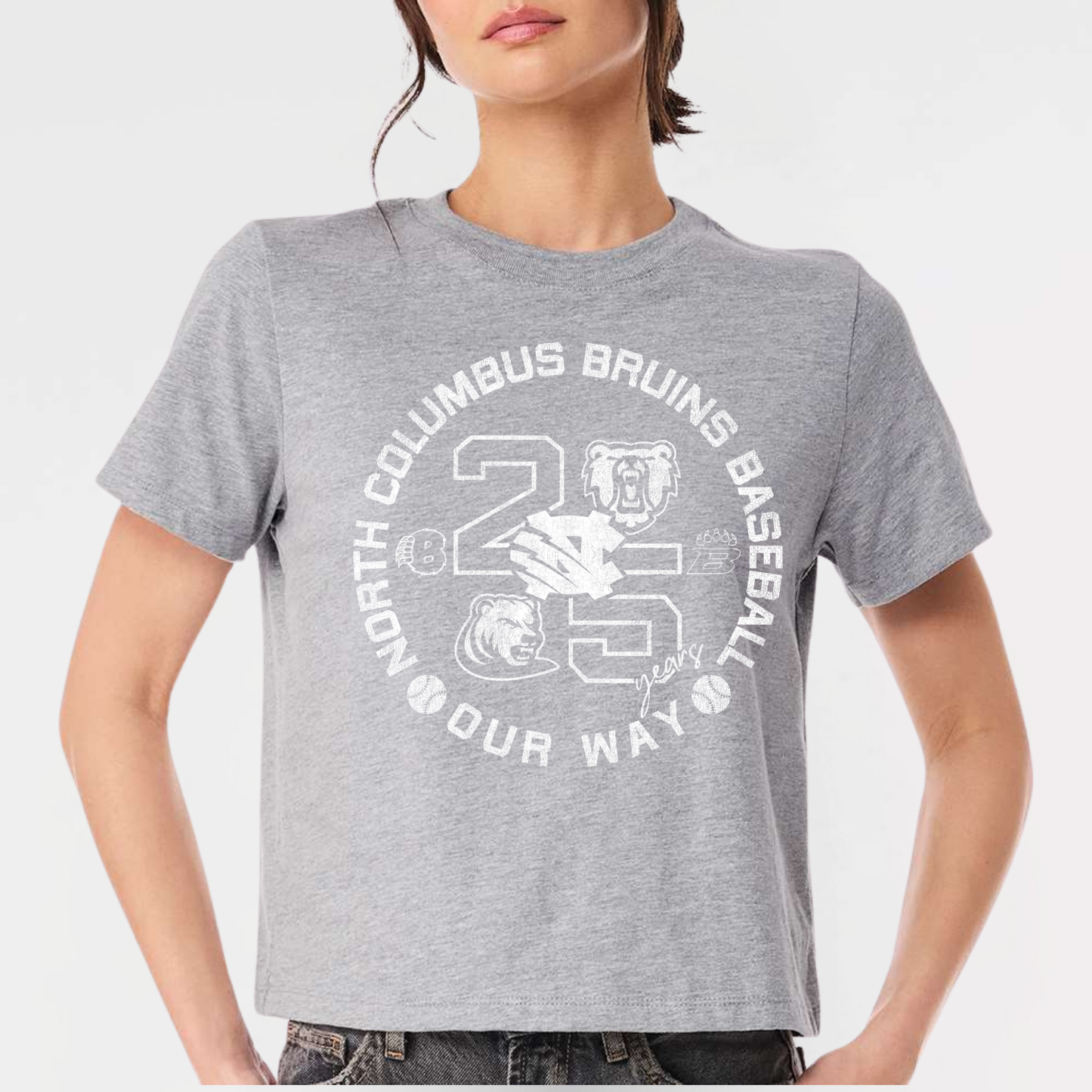 BRUINS: 25th Anniversary Women's 6oz Heavyweight T-Shirt *Distressed Graphic*