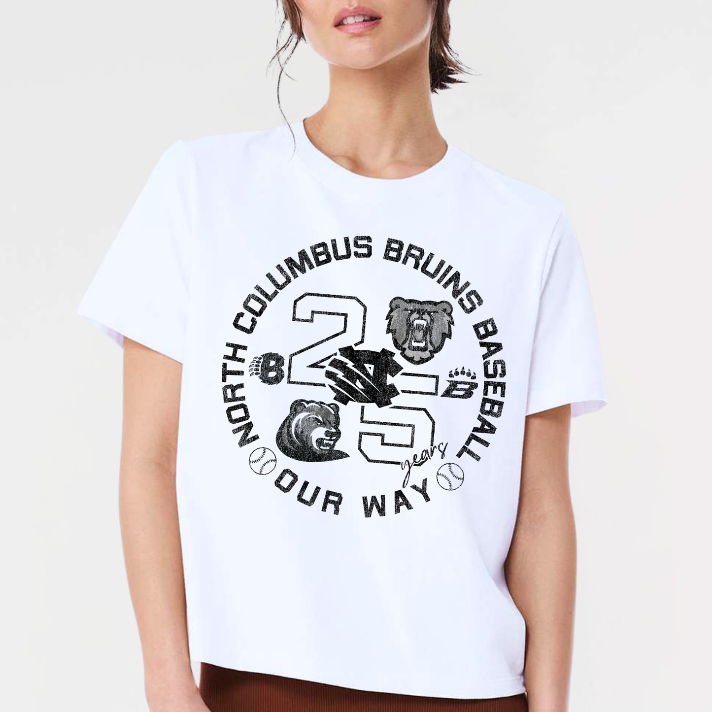 BRUINS: 25th Anniversary Women's 6oz Heavyweight T-Shirt *Distressed Graphic*