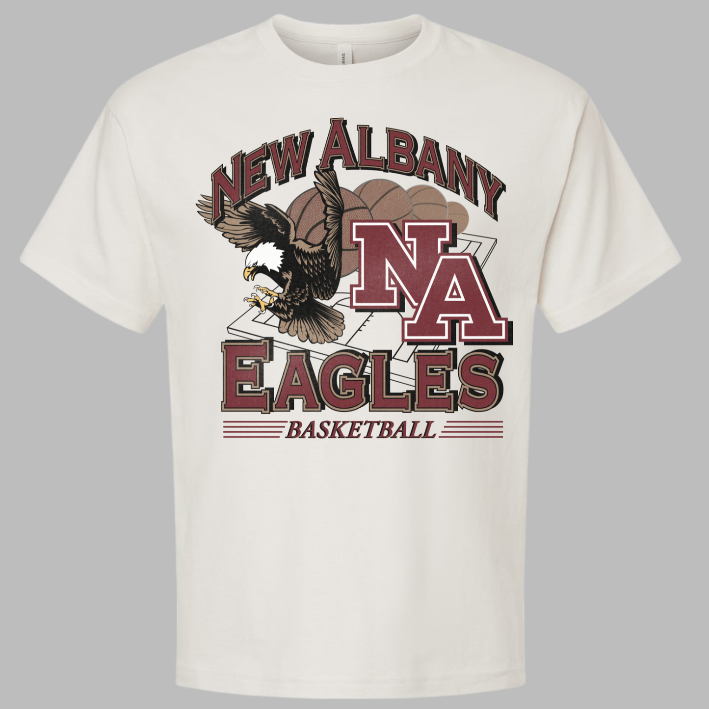 NAGTB: New Albany Basketball Vintage Graphic Women's 6oz Heavyweight T-Shirt