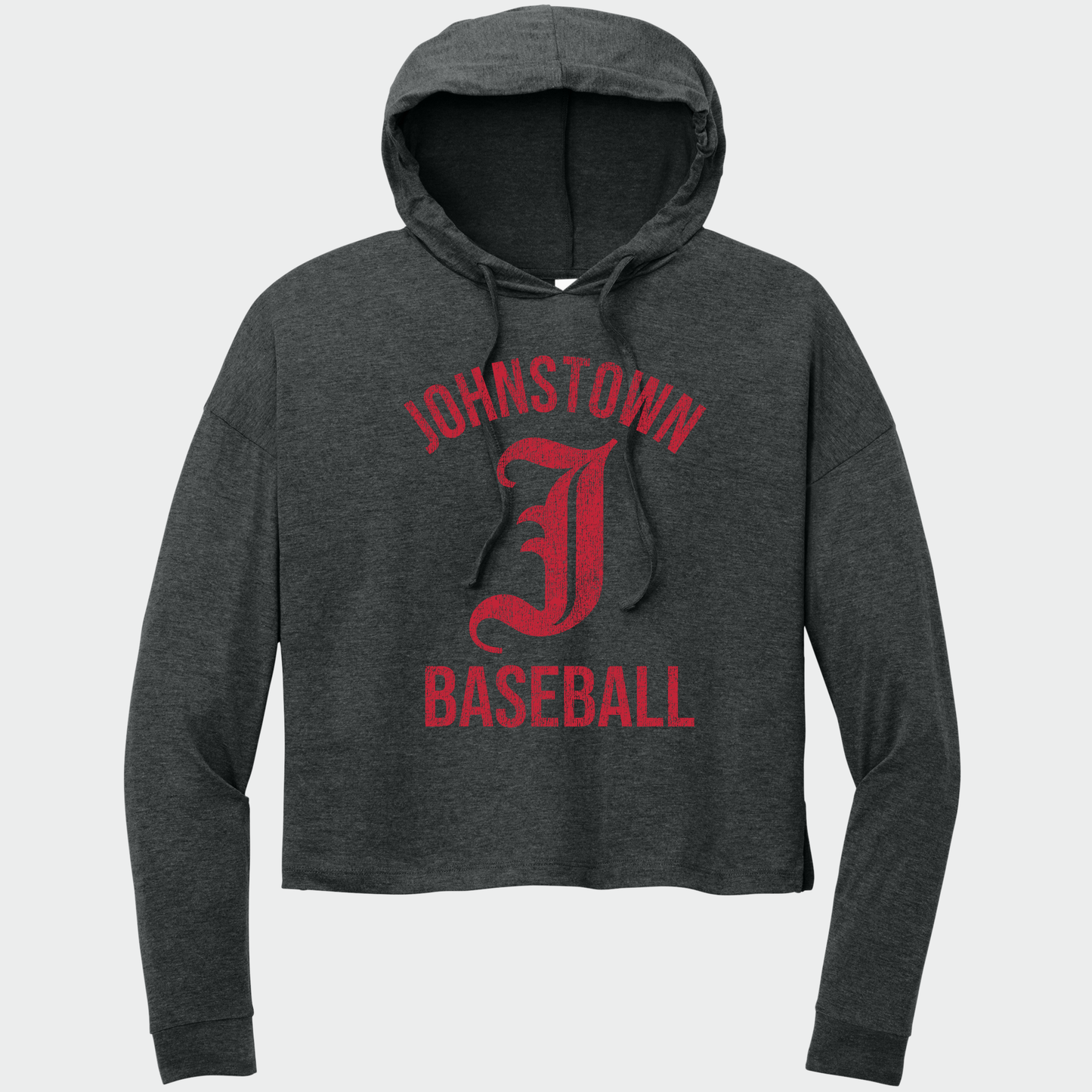 JTB: Old English J Women's Triblend Long Sleeve Hooded T-Shirt *Distressed Print*