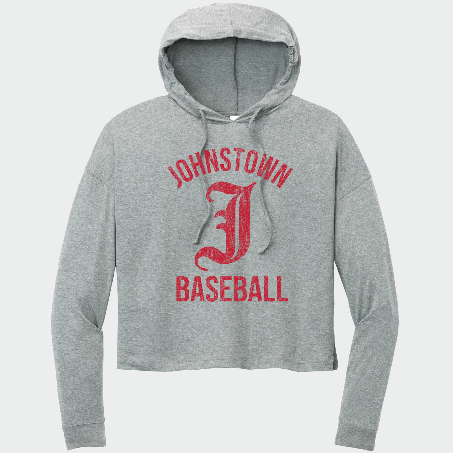 JTB: Old English J Women's Triblend Long Sleeve Hooded T-Shirt *Distressed Print*