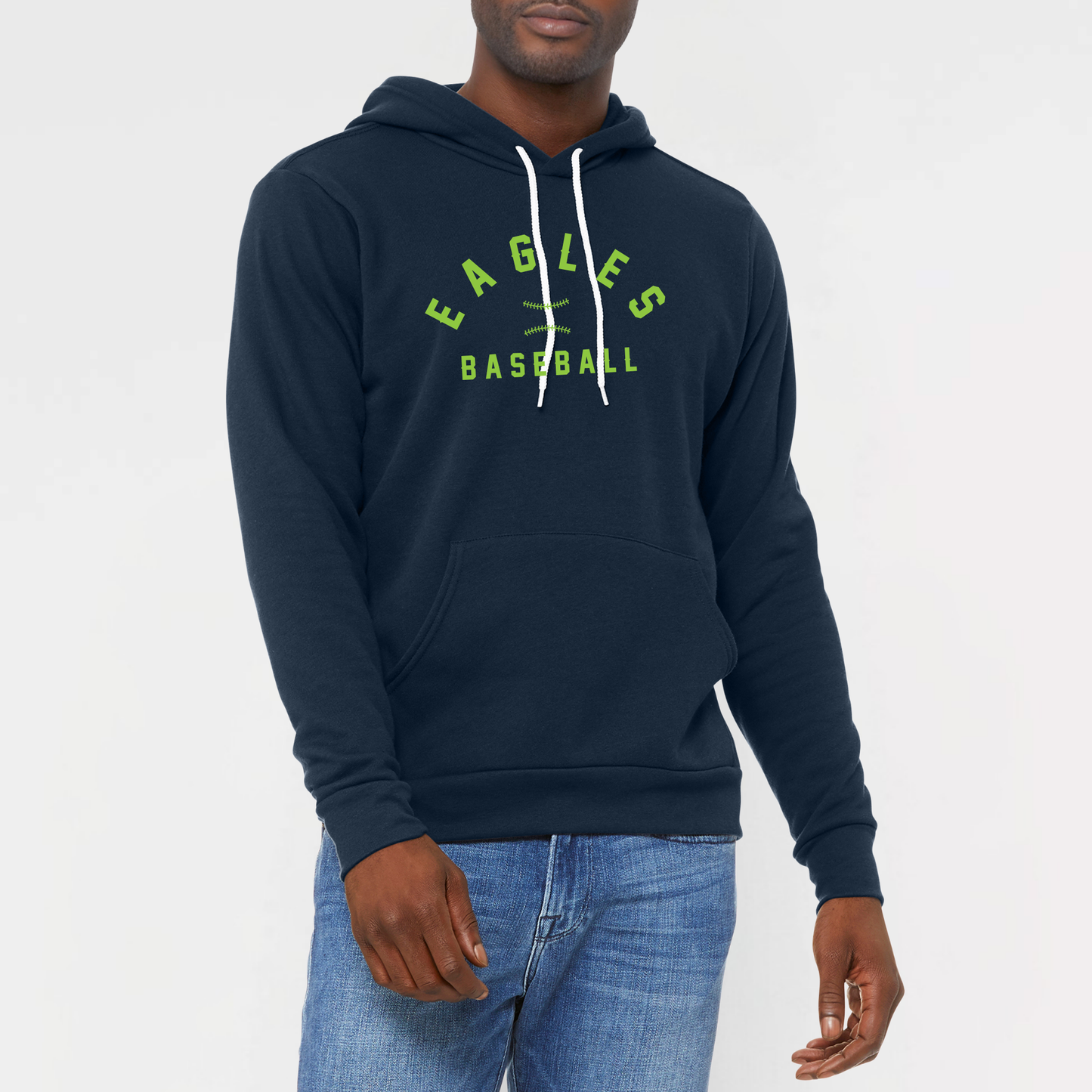 Powell Eagles: Stitched Baseball Sponge Fleece Hooded Sweatshirt