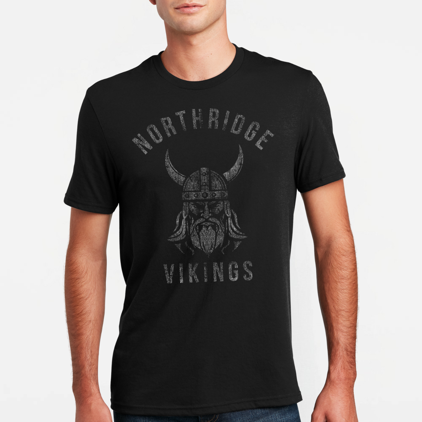 NRS: Northridge Vikings *Distressed Graphic* Blended T-Shirt