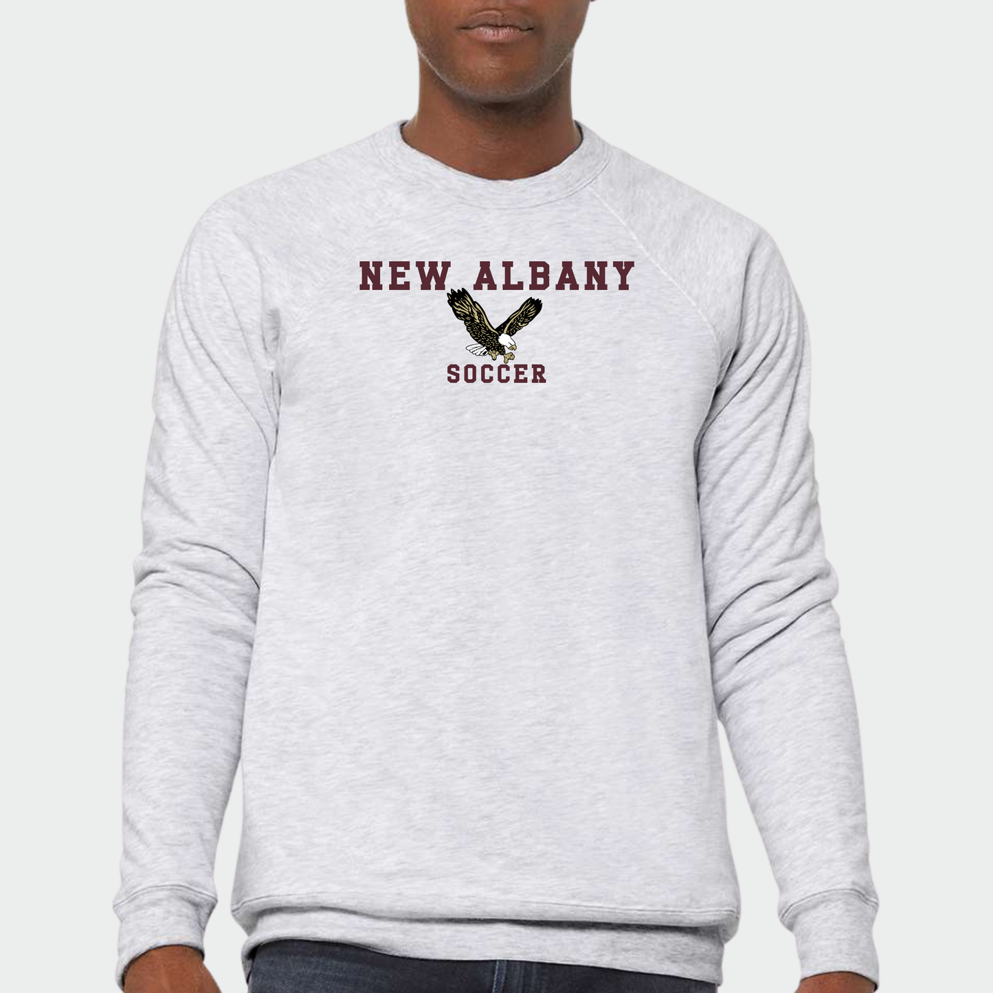 NAGS: New Albany Soccer, Raglan Sponge Fleece Crew Sweatshirt