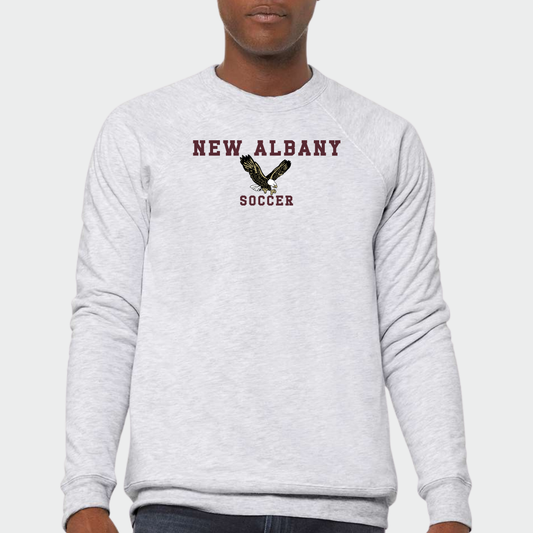 NAGS: New Albany Soccer, Raglan Sponge Fleece Crew Sweatshirt