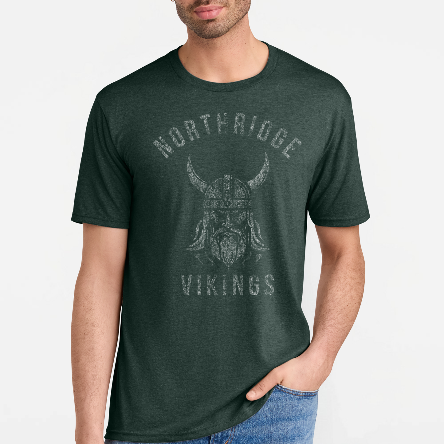 NRS: Northridge Vikings *Distressed Graphic* Blended T-Shirt