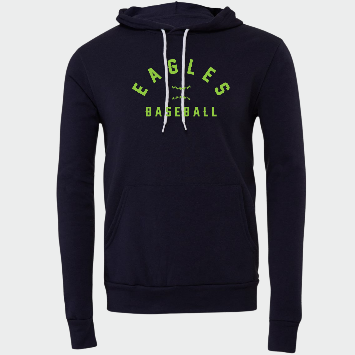 Powell Eagles: Stitched Baseball Sponge Fleece Hooded Sweatshirt