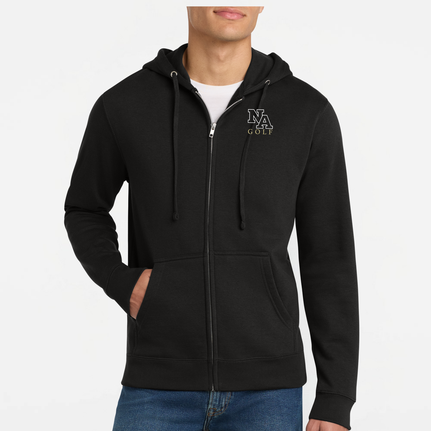 NAGolf: Embroidered, Full-Zip Hooded Sweatshirt