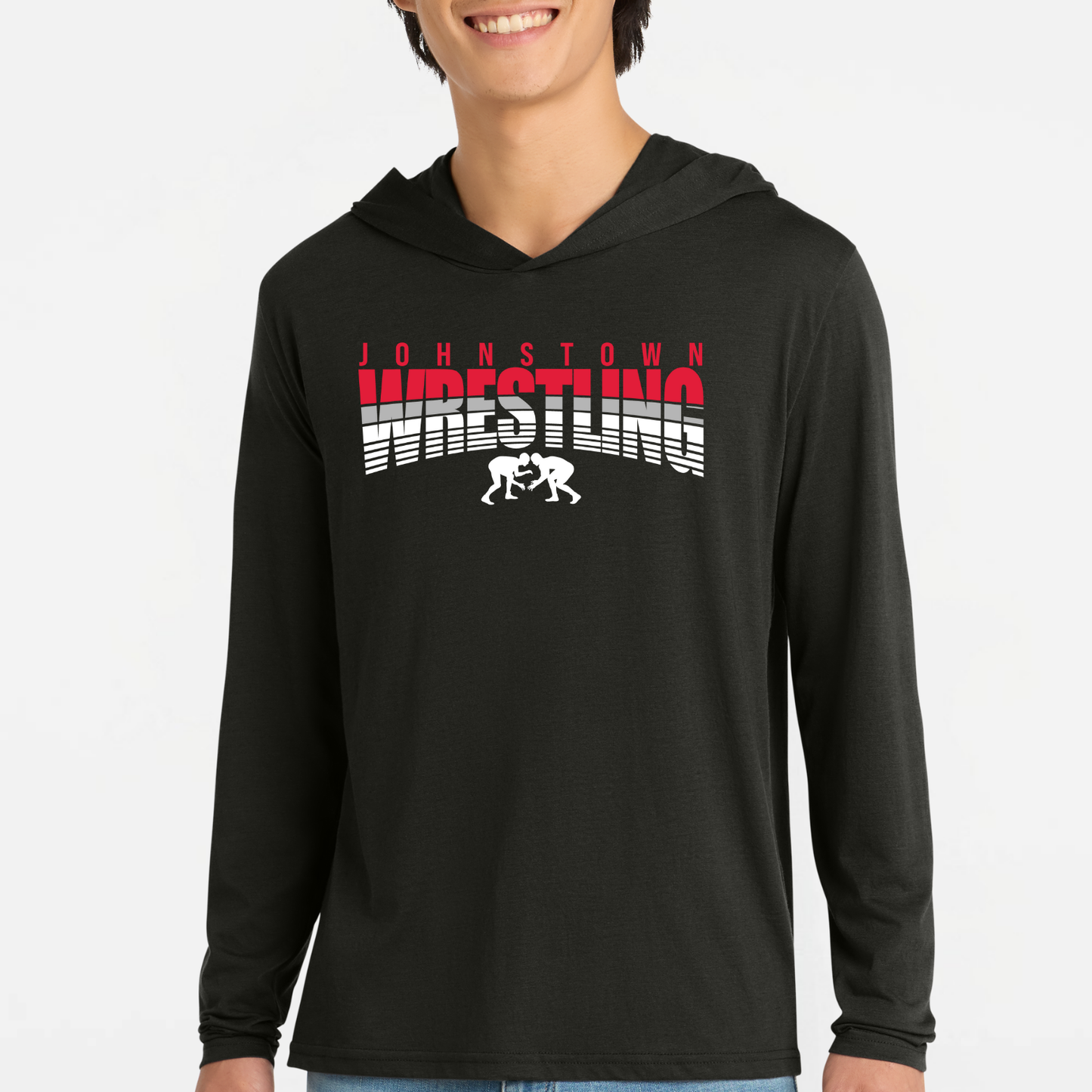 JYAA: Johnstown Wrestling Hooded Long Sleeve Triblend T-Shirt