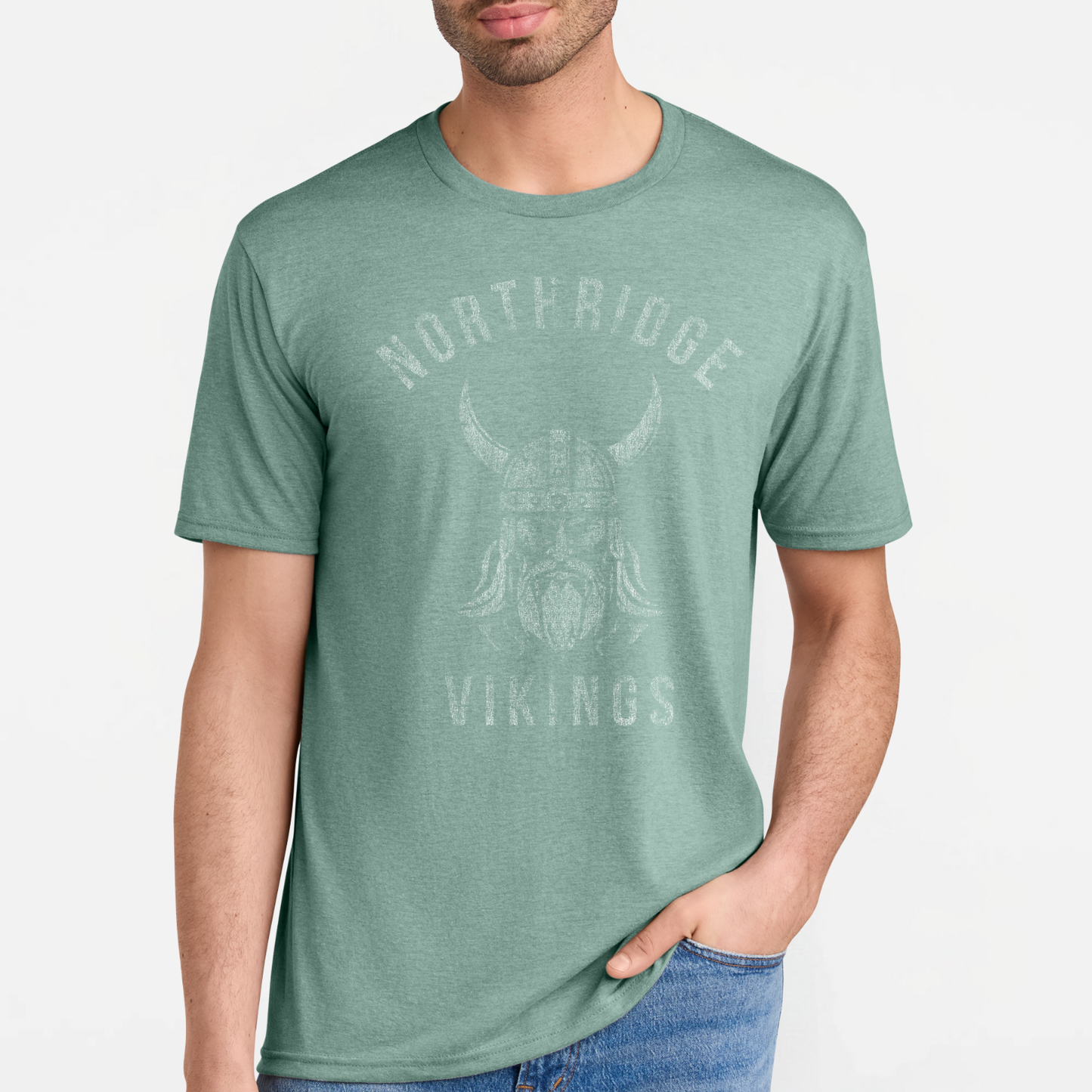 NRS: Northridge Vikings *Distressed Graphic* Blended T-Shirt