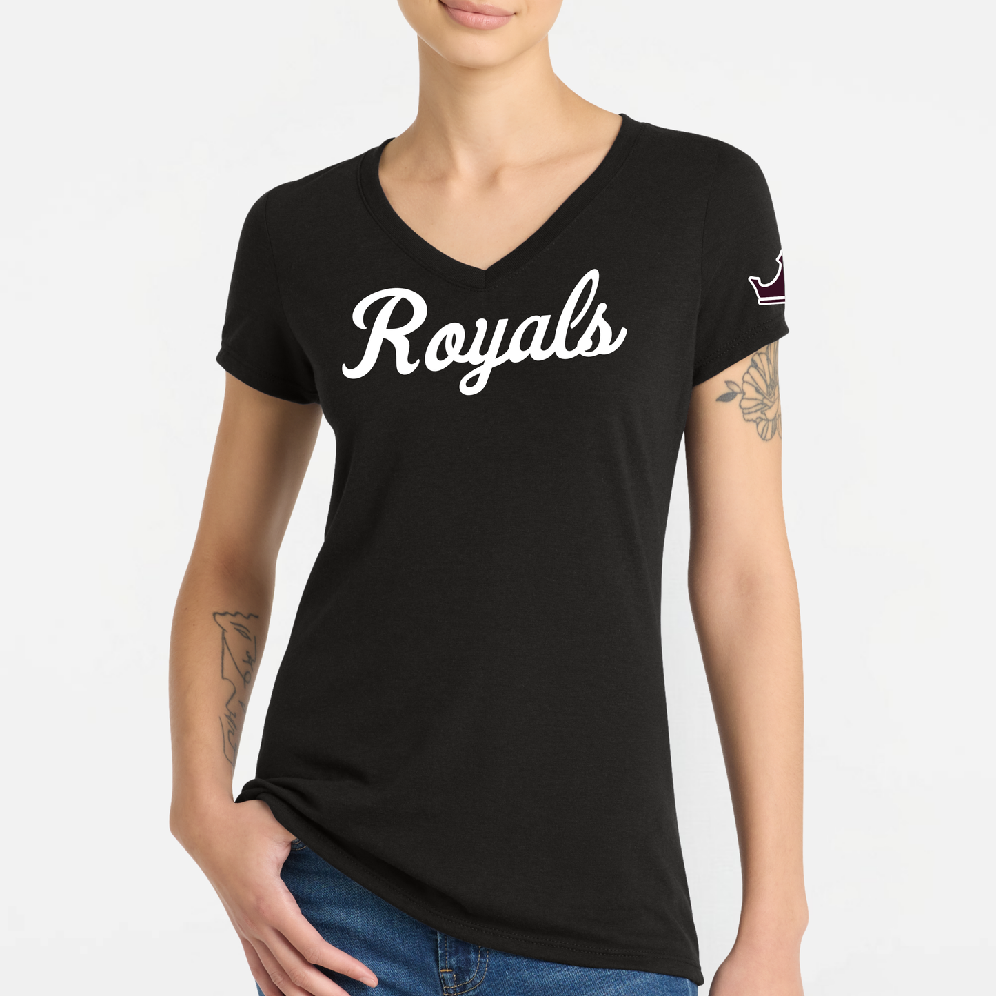 TCR: Royals Scrip, Women's Triblend V-Neck Tee