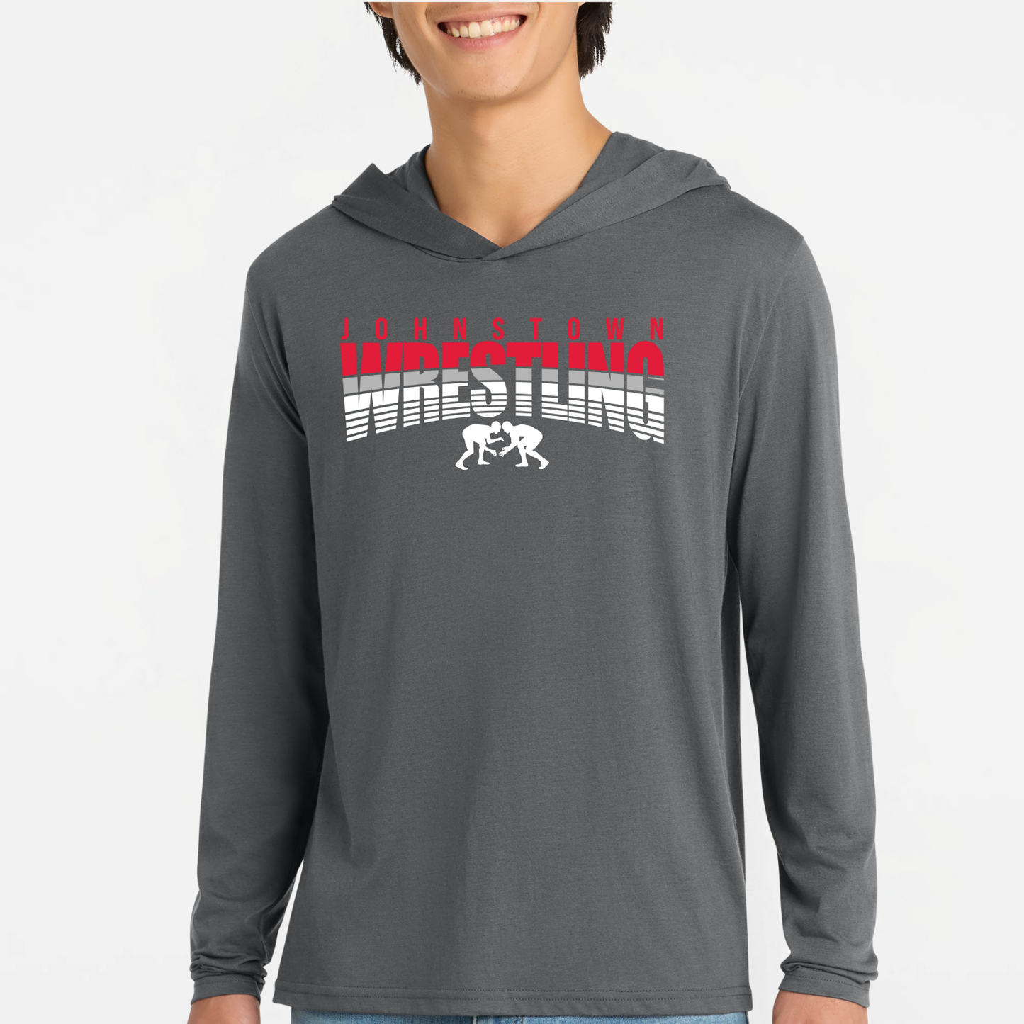 JYAA: Johnstown Wrestling Hooded Long Sleeve Triblend T-Shirt