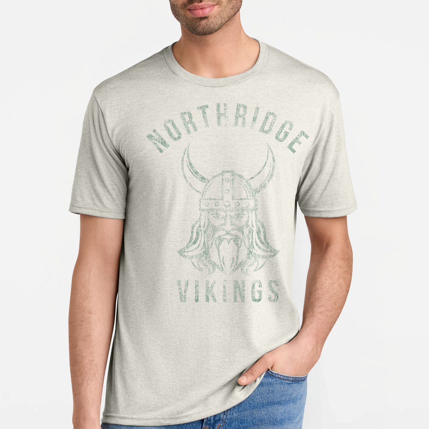 NRS: Northridge Vikings *Distressed Graphic* Blended T-Shirt