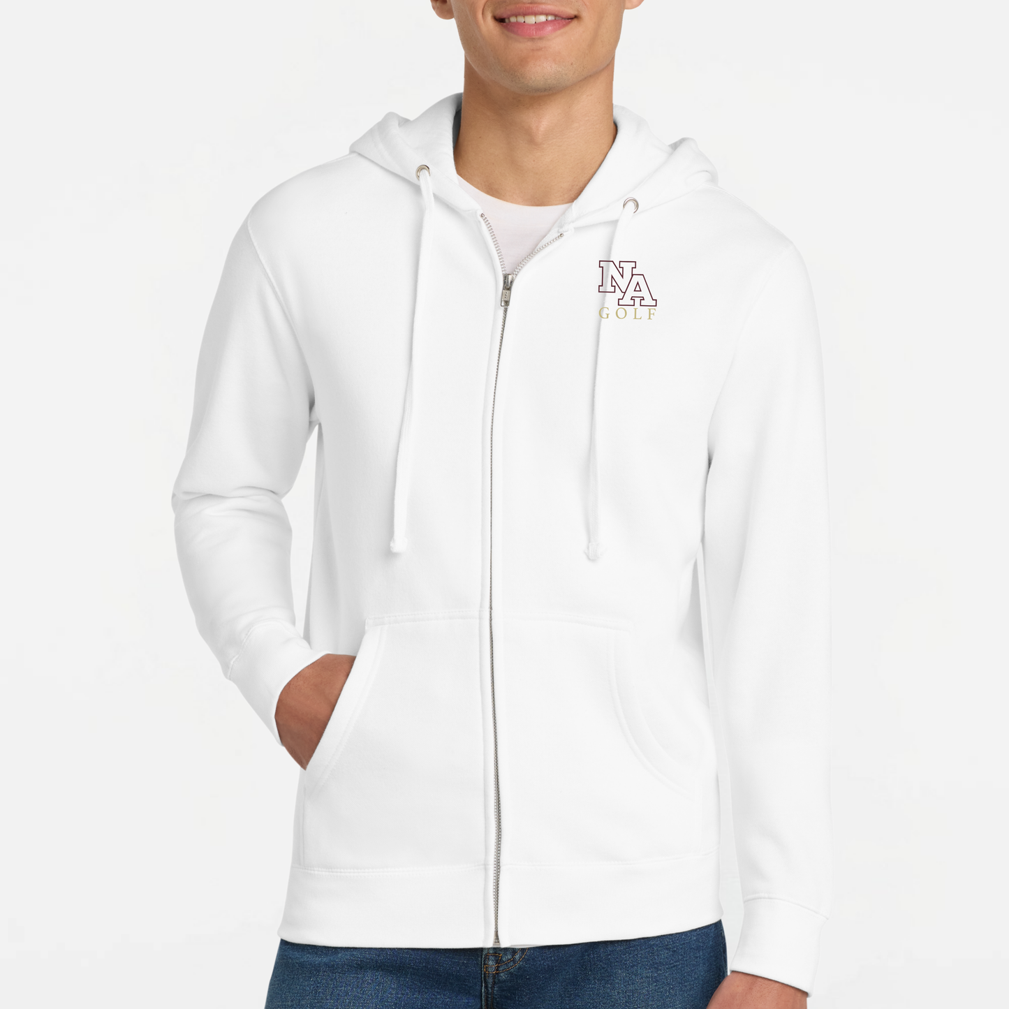NAGolf: Embroidered, Full-Zip Hooded Sweatshirt