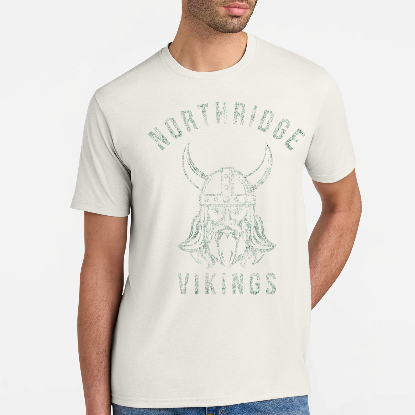NRS: Northridge Vikings *Distressed Graphic* Blended T-Shirt