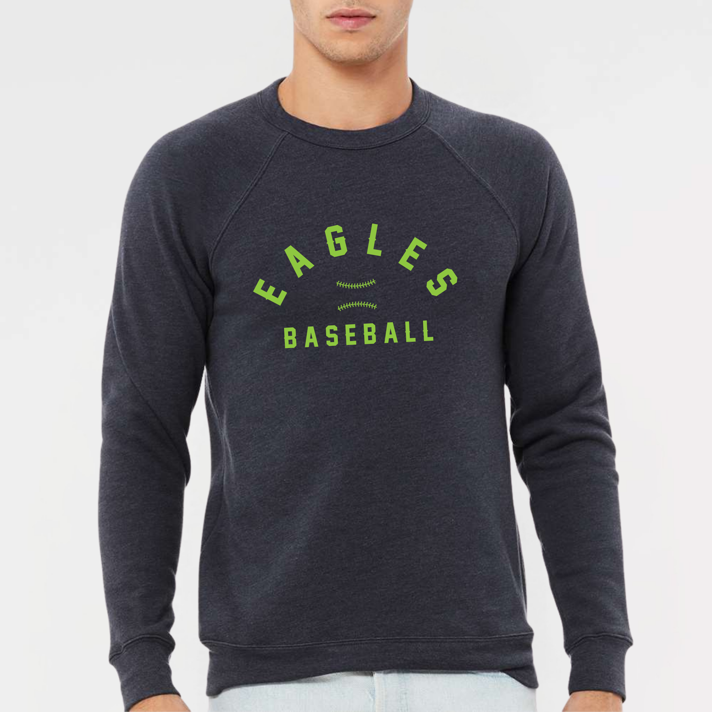 Powell Eagles: Stitched Baseball Sponge Fleece Crew Sweatshirt