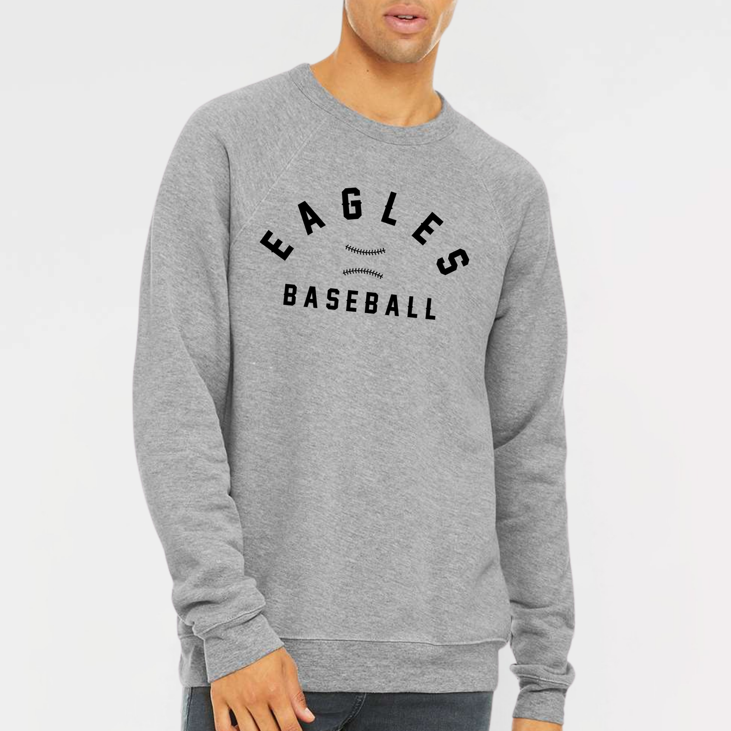 Powell Eagles: Stitched Baseball Sponge Fleece Crew Sweatshirt