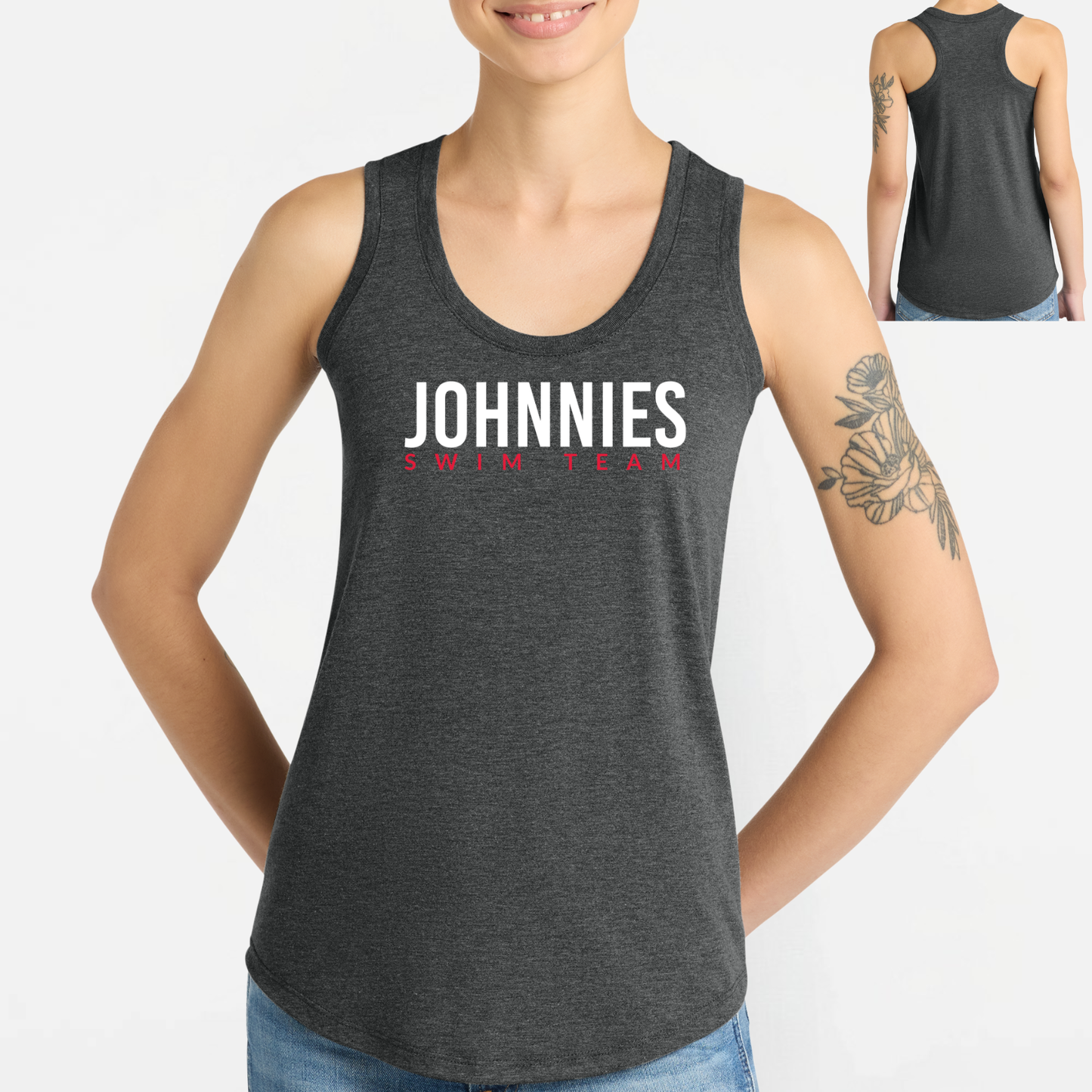 JS: Johnnies Swim Women's Triblend Racerback Tank Top