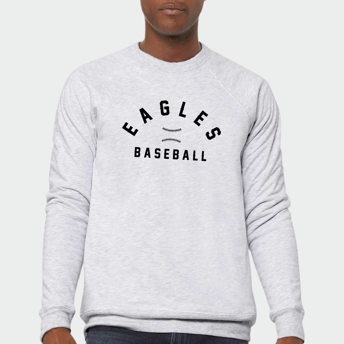 Powell Eagles: Stitched Baseball Sponge Fleece Crew Sweatshirt
