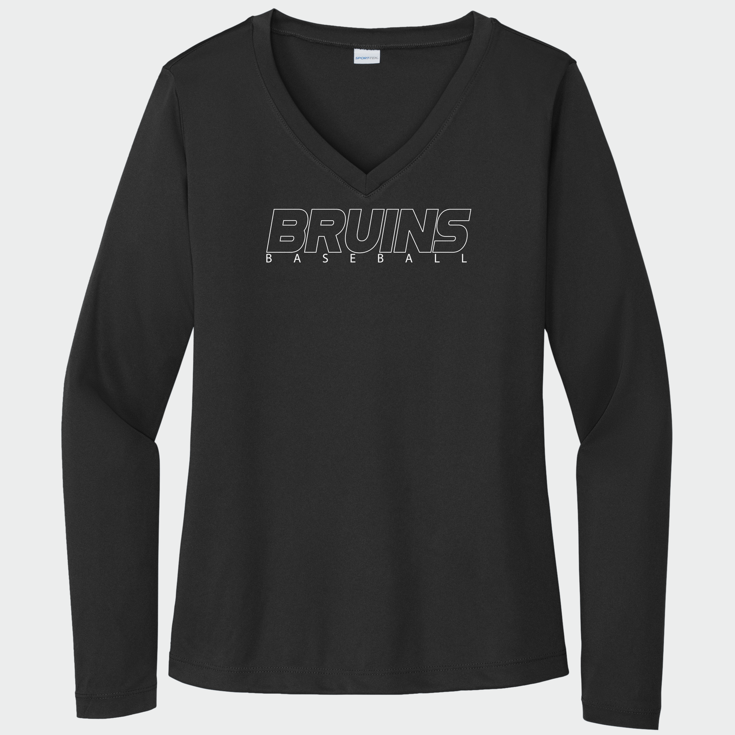 BRUINS: Women's V-Neck Long Sleeve Tech Tee