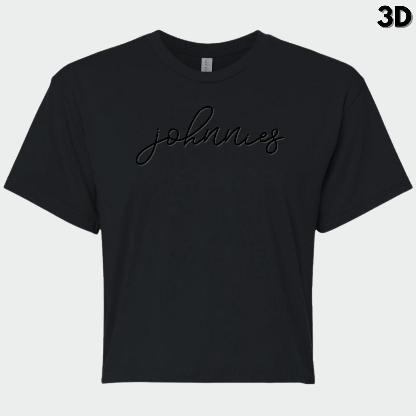JYAA: Johnnies Thin Script Crop Top *3D*