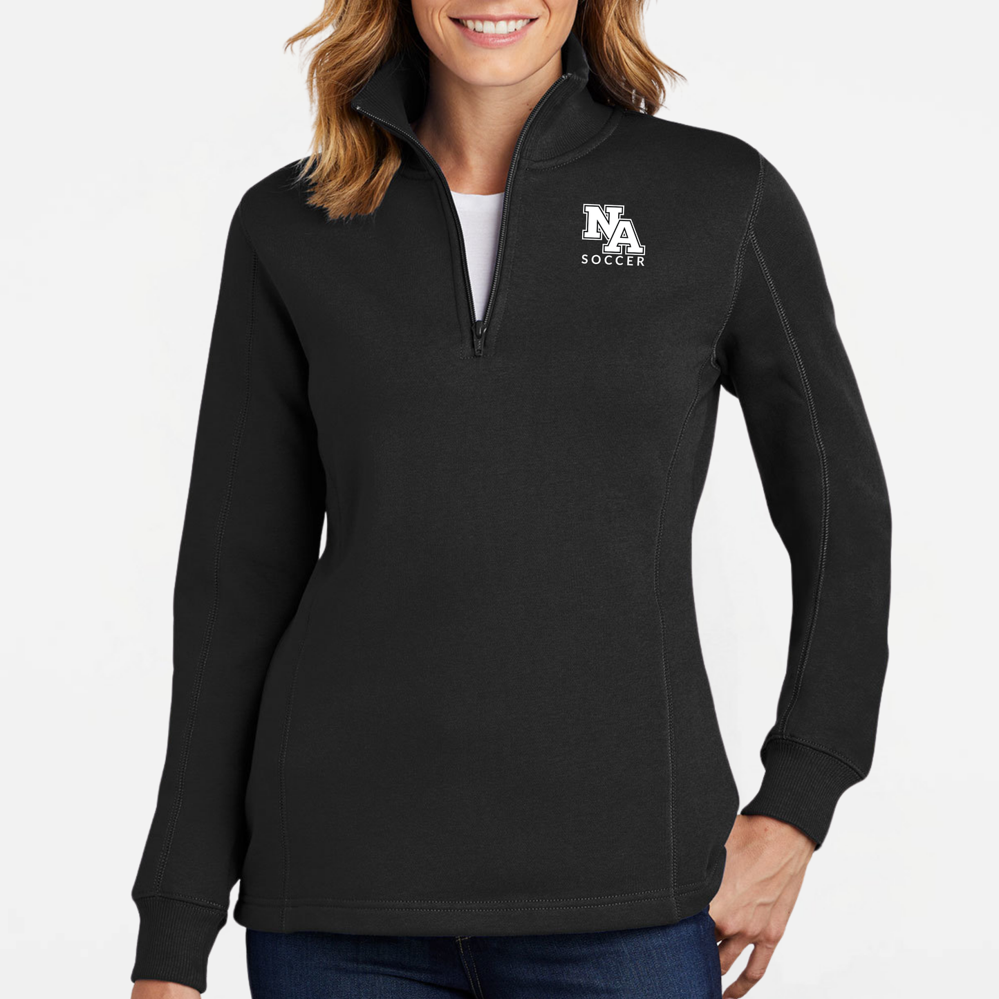 NAGS: NA Soccer, Embroidered, Women's Quarter-Zip Sweatshirt