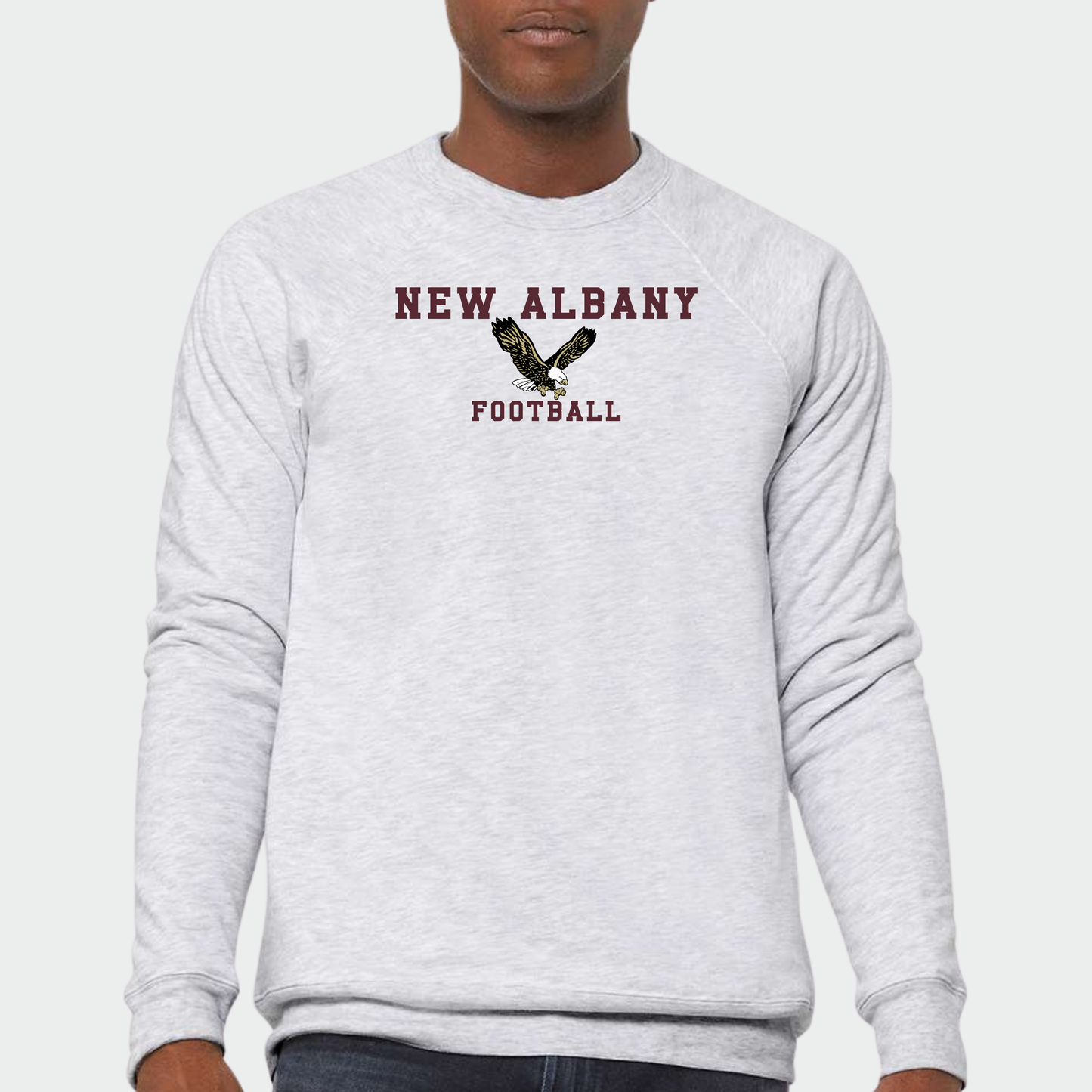 NAFOOTBALL: Raglan Sponge Fleece Crew Sweatshirt