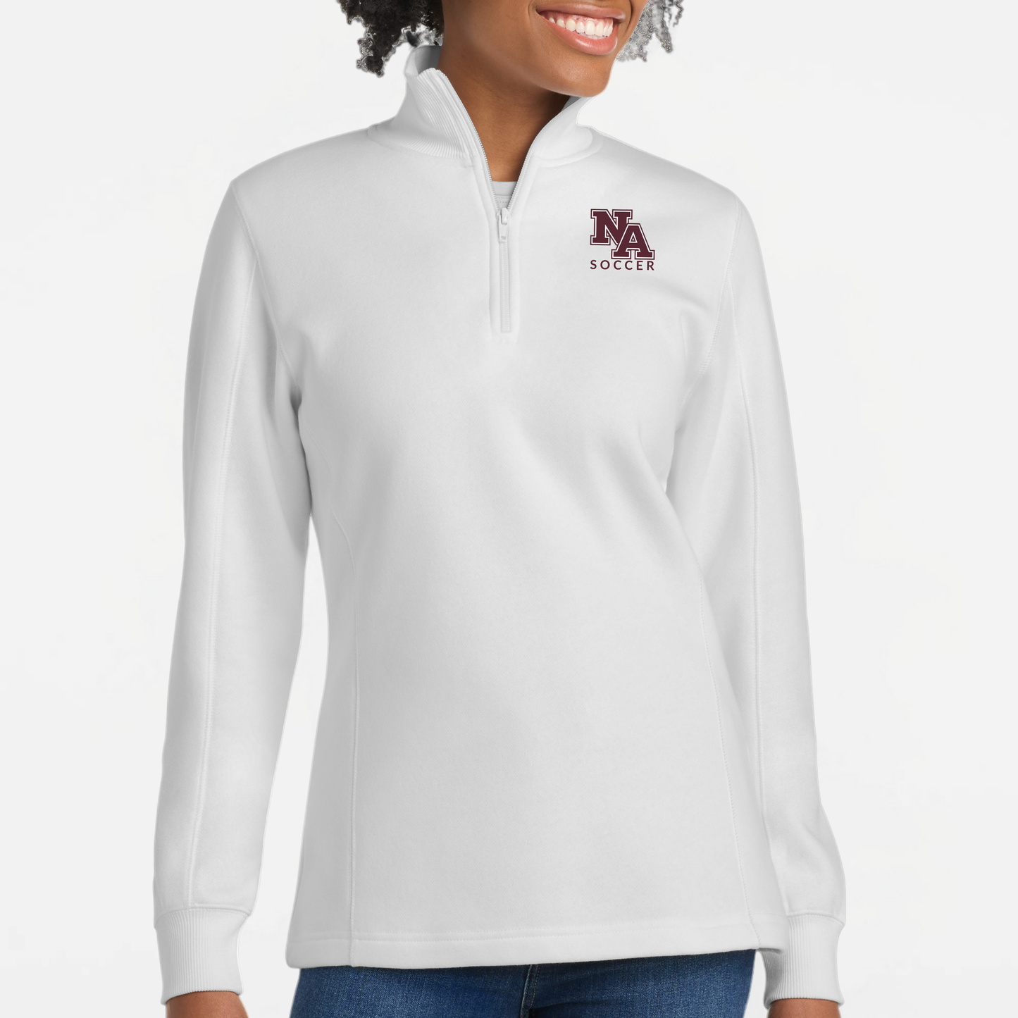 NAGS: NA Soccer, Embroidered, Women's Quarter-Zip Sweatshirt