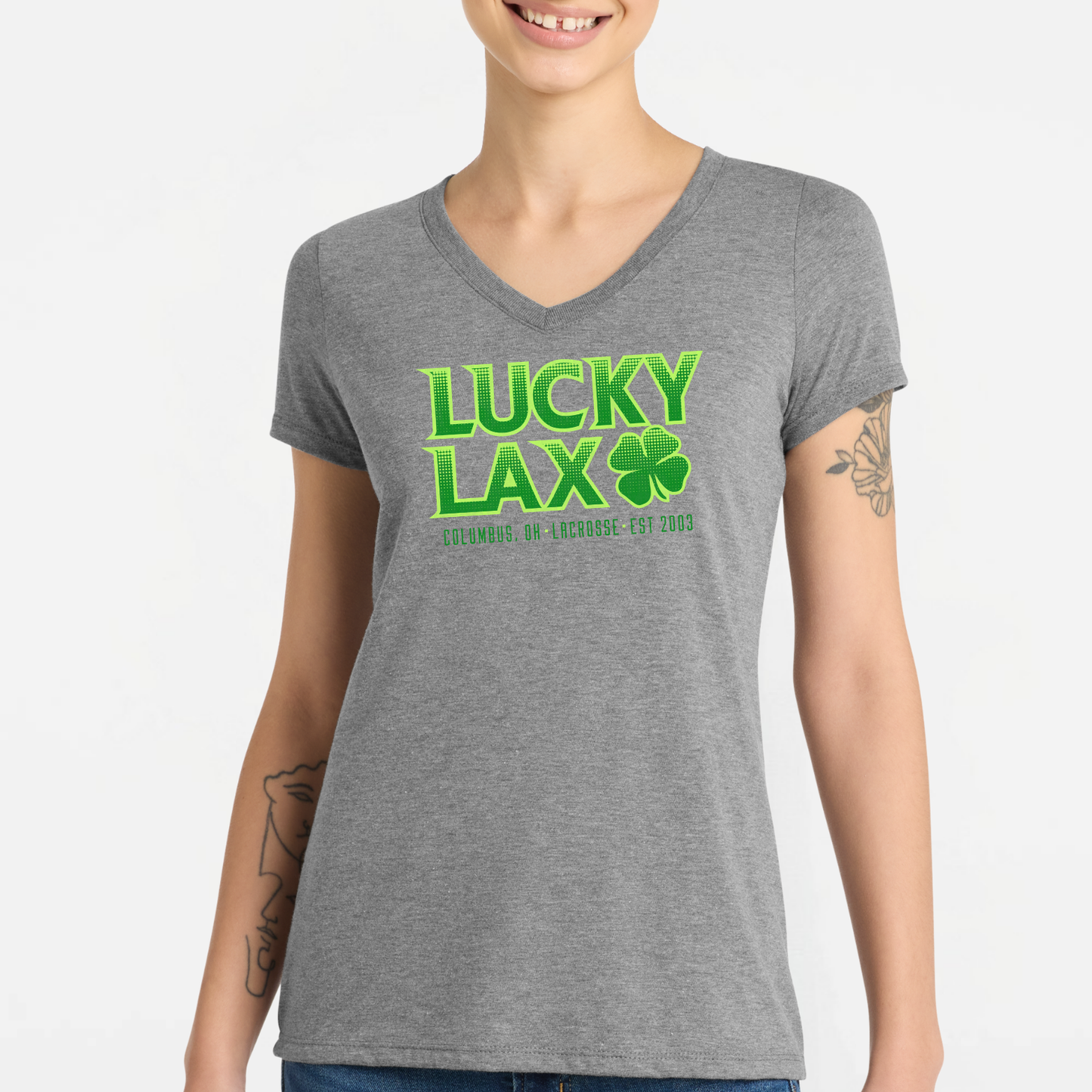 LuckyLax: Women's Blended Short Sleeve V-Neck T-Shirt