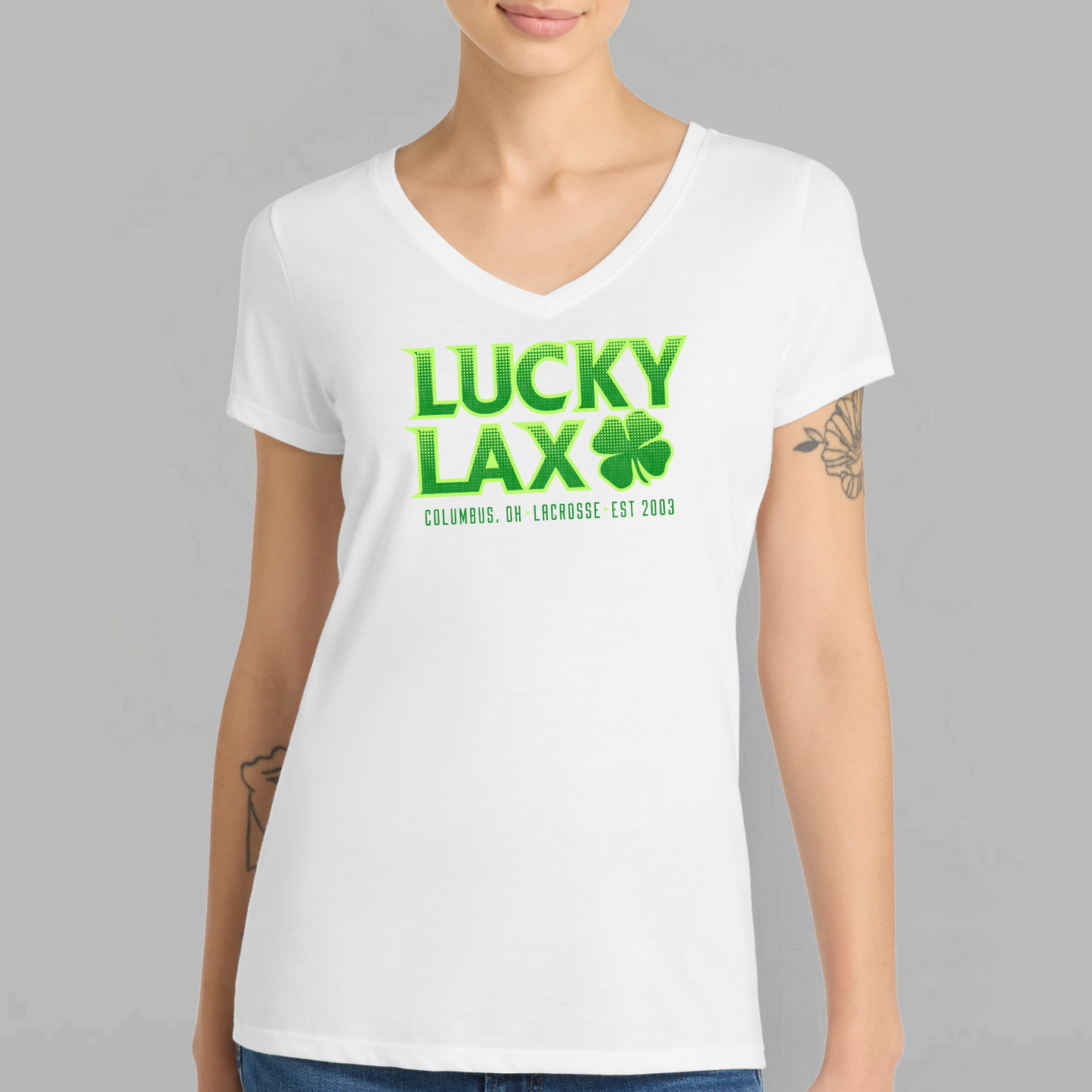 LuckyLax: Women's Blended Short Sleeve V-Neck T-Shirt