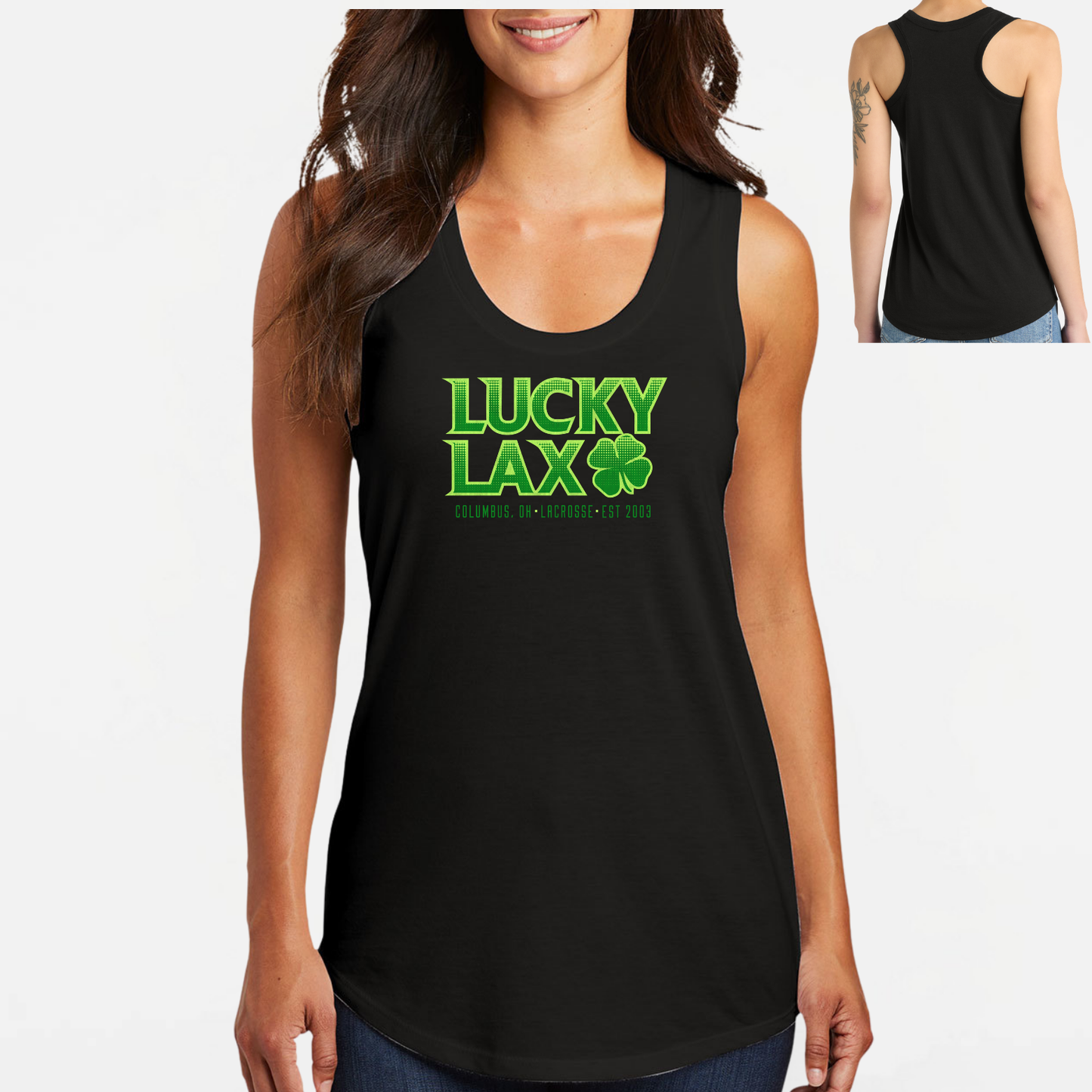 LuckyLax: Women's Triblend Racerback Tank Top