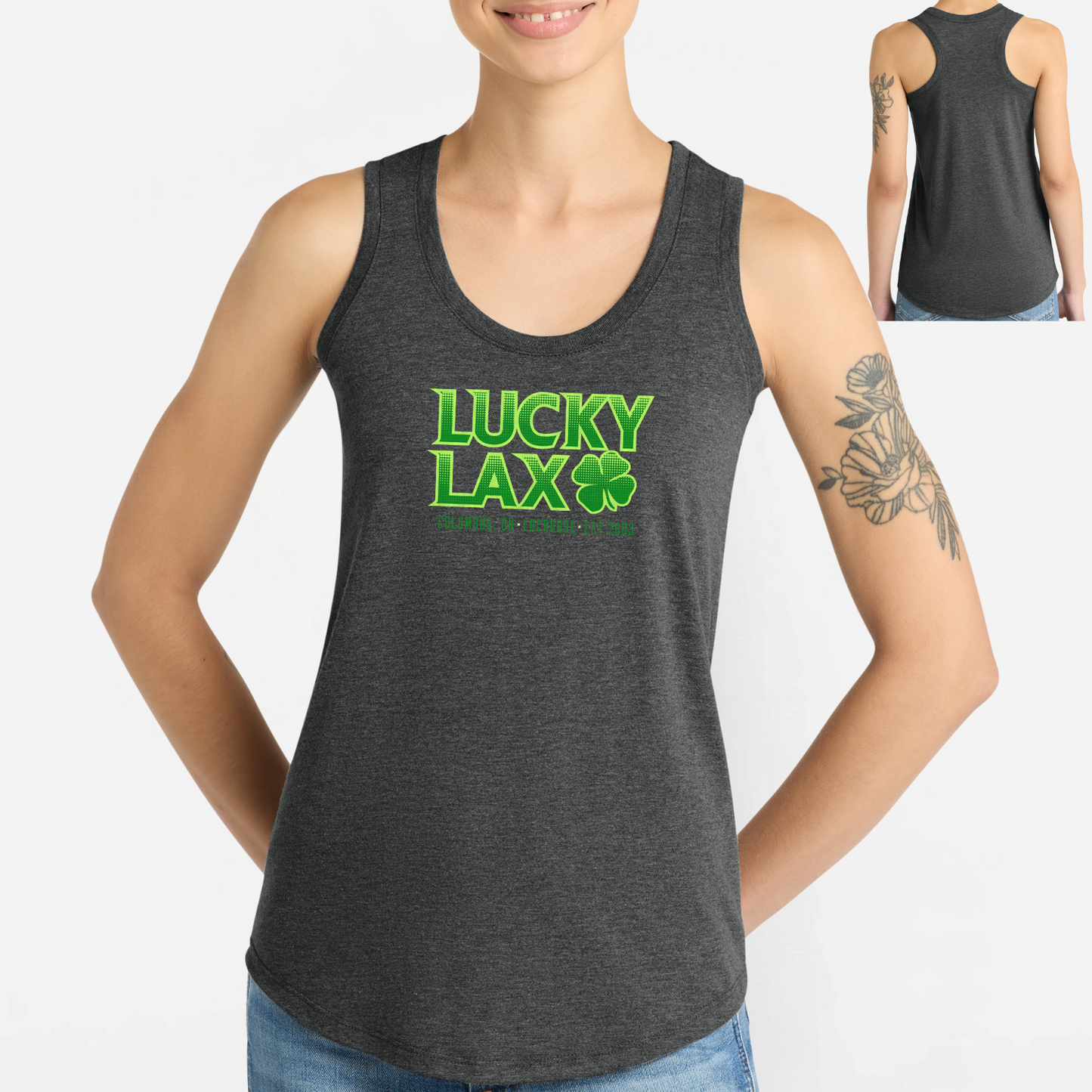 LuckyLax: Women's Triblend Racerback Tank Top