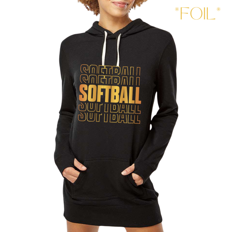 Softball Sweatshirt Dress *Foil* Printed