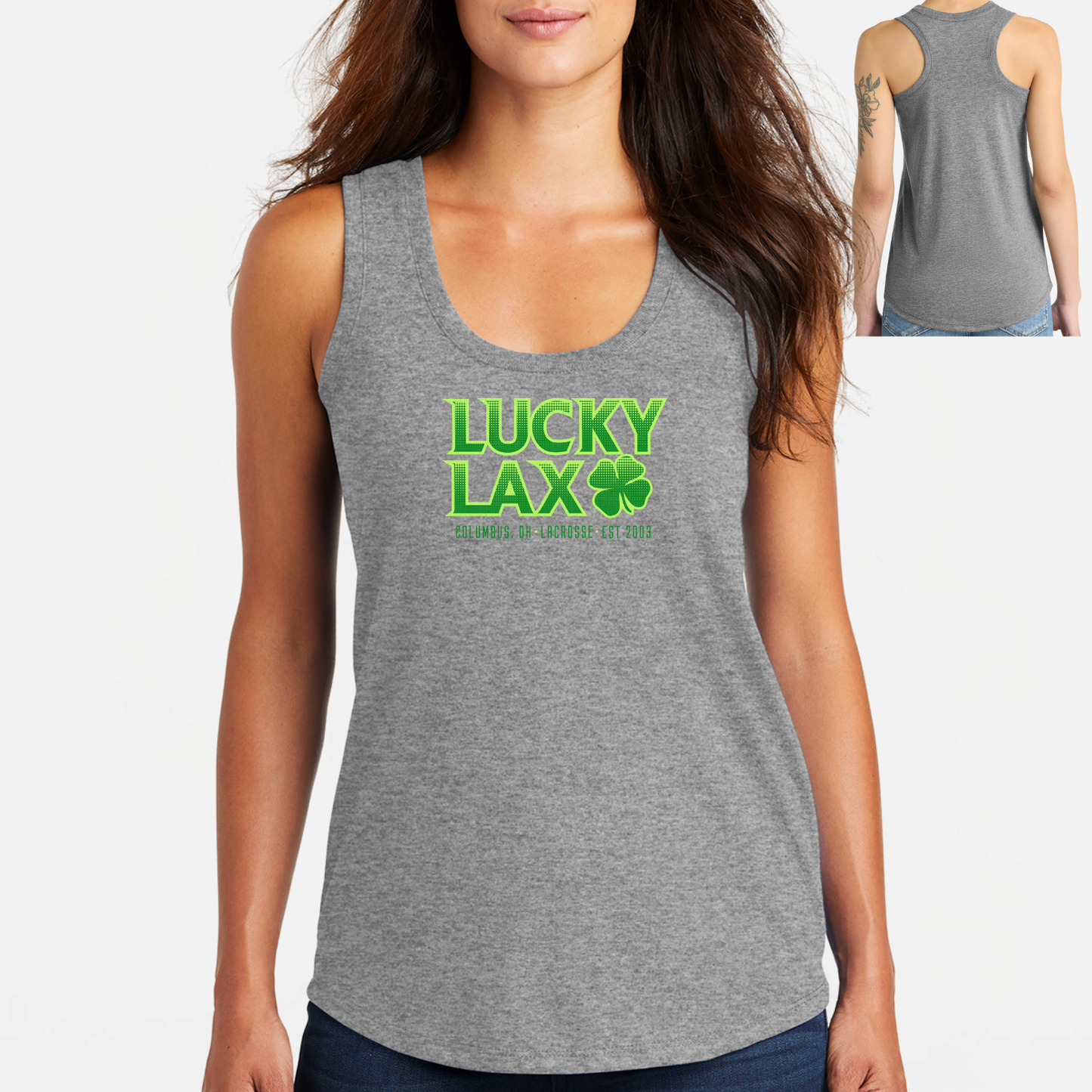 LuckyLax: Women's Triblend Racerback Tank Top