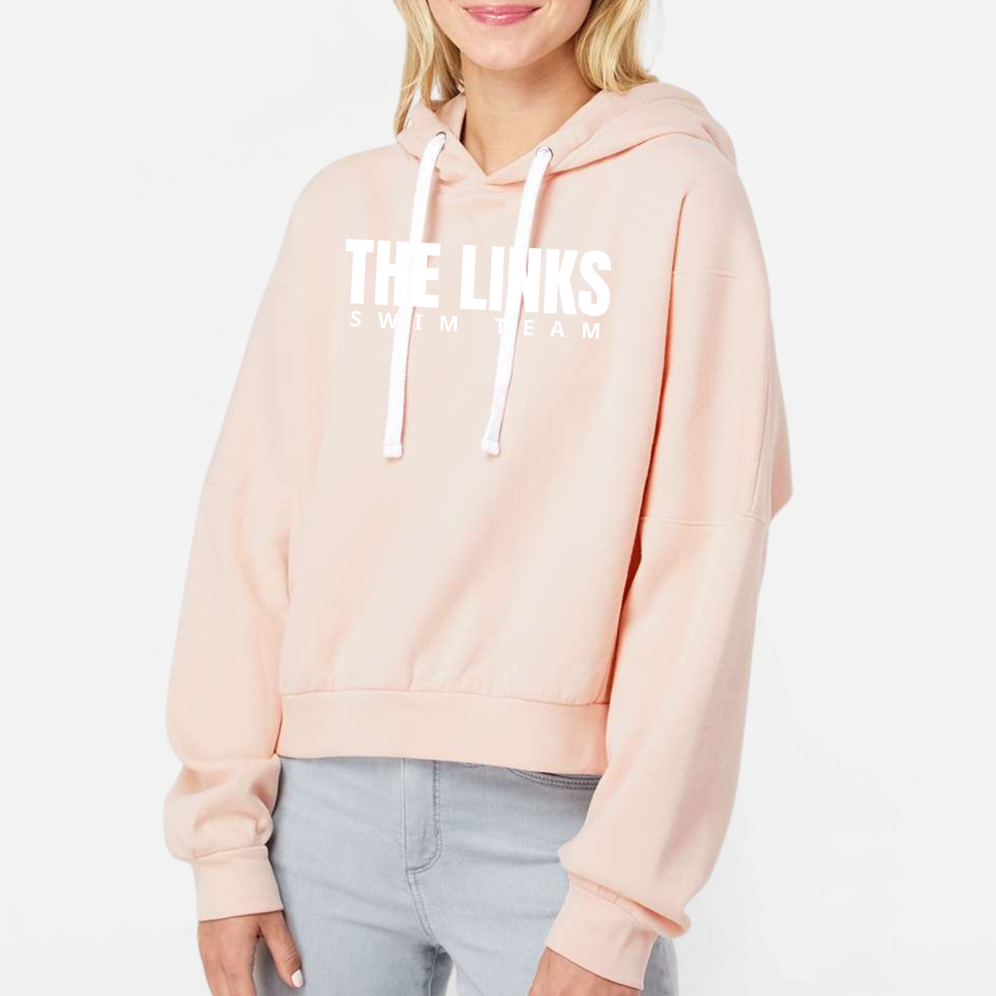 LINKSWIM: Boxy Crop Hooded Sweatshirt