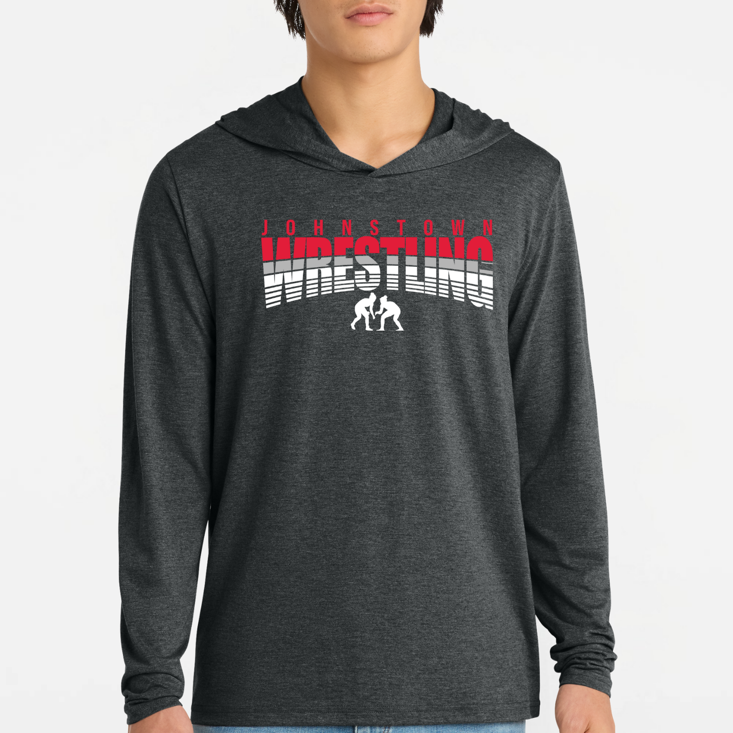 JYAA: Johnstown Wrestling Hooded Long Sleeve Triblend T-Shirt