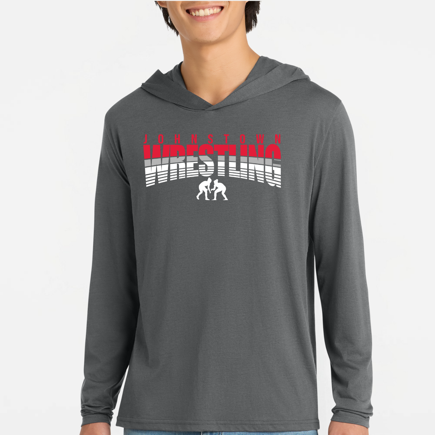 JYAA: Johnstown Wrestling Hooded Long Sleeve Triblend T-Shirt