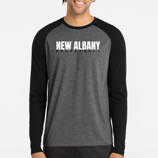 NAGTB: New Albany Basketball, Long Sleeve Triblend Tech Tee